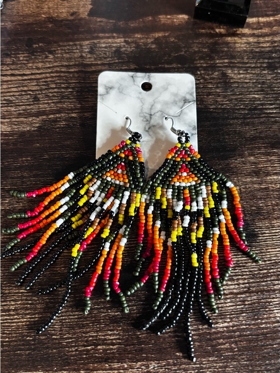 Jewelry - Boho Multicolor Seed Bead Fringe‎ Earrings
